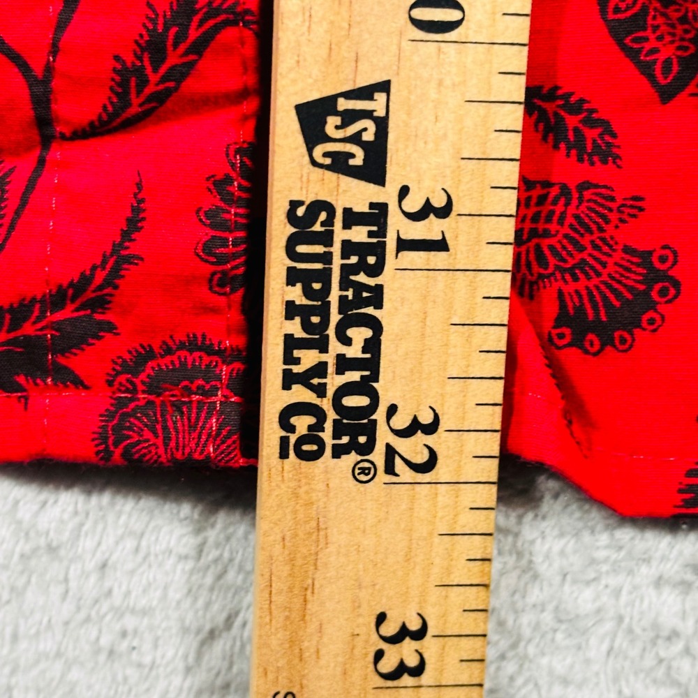 Roaman's Button Down Shirt Womens 22W Red Black Floral Long Sleeve Cotton Blend - Picture 6 of 14